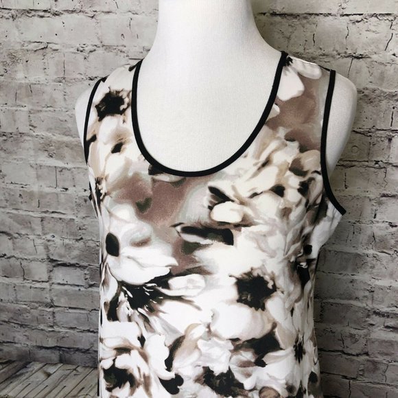 LOGO Lori Goldstein Neutral Printed Crepe Tunic - Picture 4 of 8